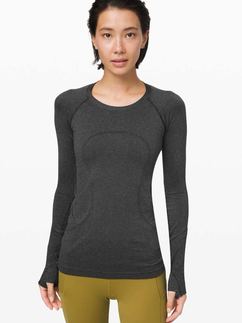 Lululemon Swiftly Long Sleeve Metallic Shine Sz 8 (A1)